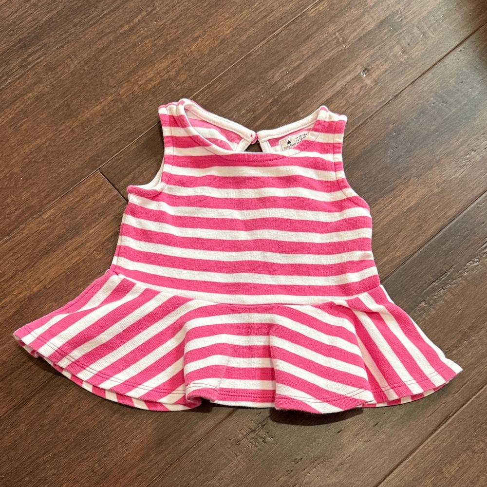 BabyGAP Pink Striped Kids Peplum Top